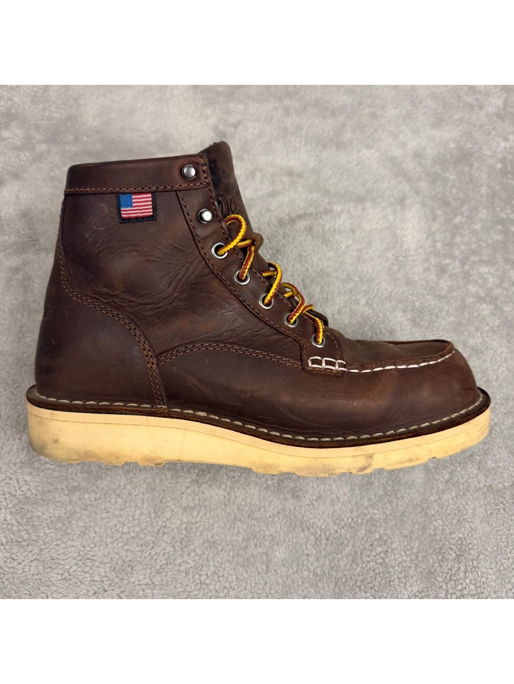 Danner Bull Run Moc Toe 6” Boots Men 7 D Brown Leather 15563 Made USA Work
